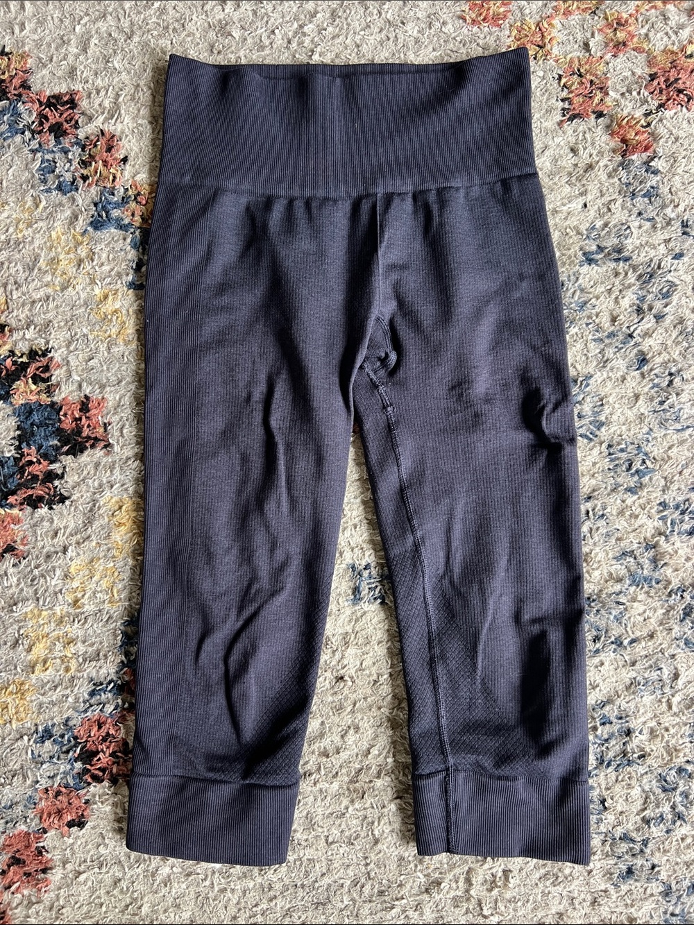 Lululemon High-Waist Blue Ribbed Leggings